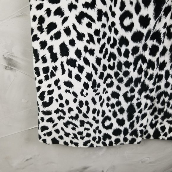 Mevisto Vintage 80's Blk & Wht leopard Print Skirt - Picture 4 of 7